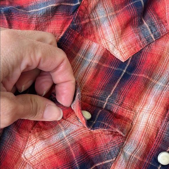 Ariat Youth Red and Blue Plaid Shirt - Picture 4 of 16